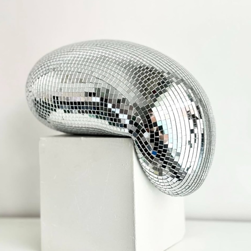 Silver Melted Disco Ball Decor